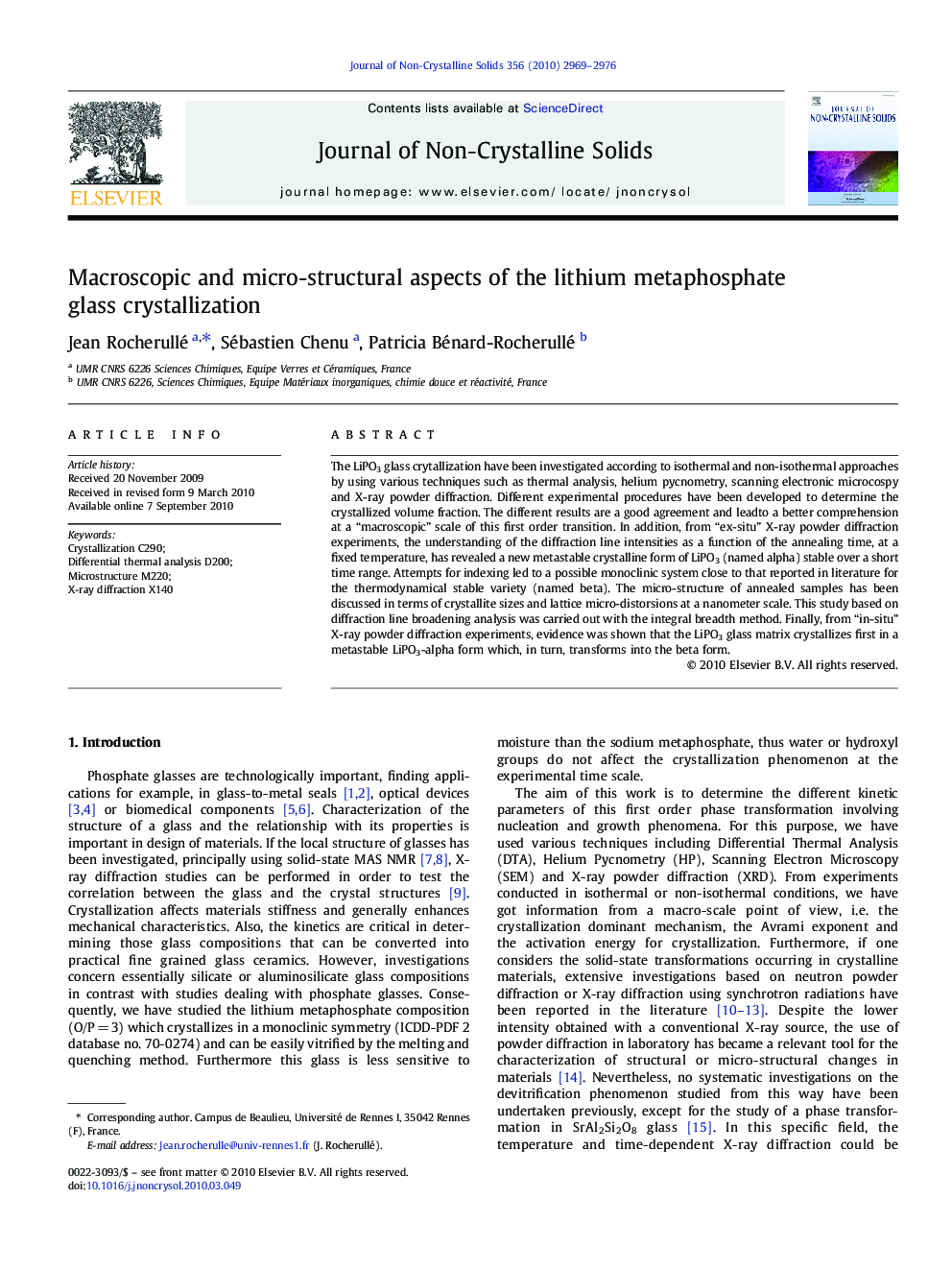 Macroscopic and micro-structural aspects of the lithium metaphosphate glass crystallization