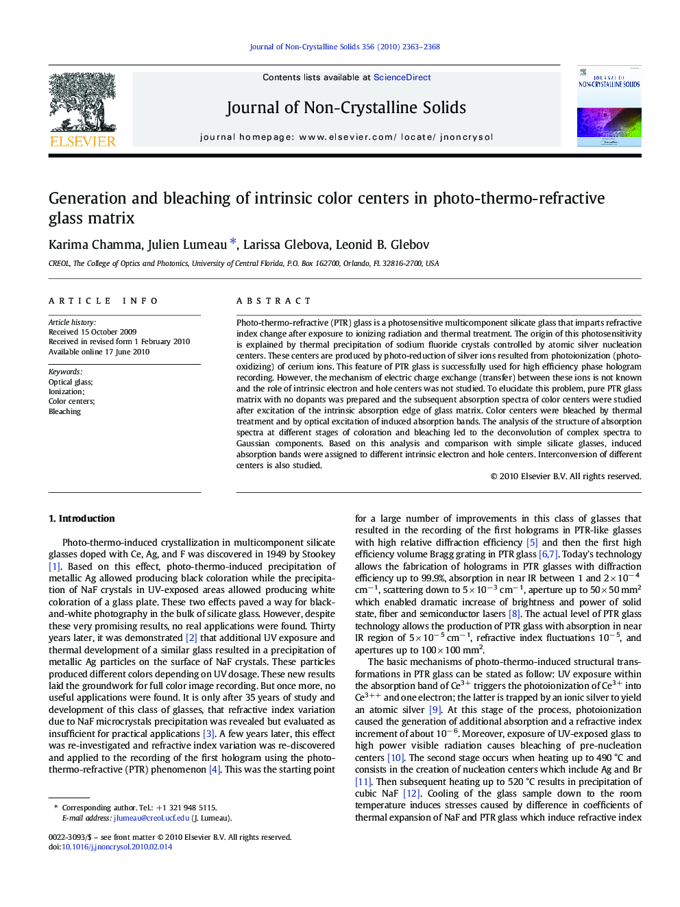 Generation and bleaching of intrinsic color centers in photo-thermo-refractive glass matrix