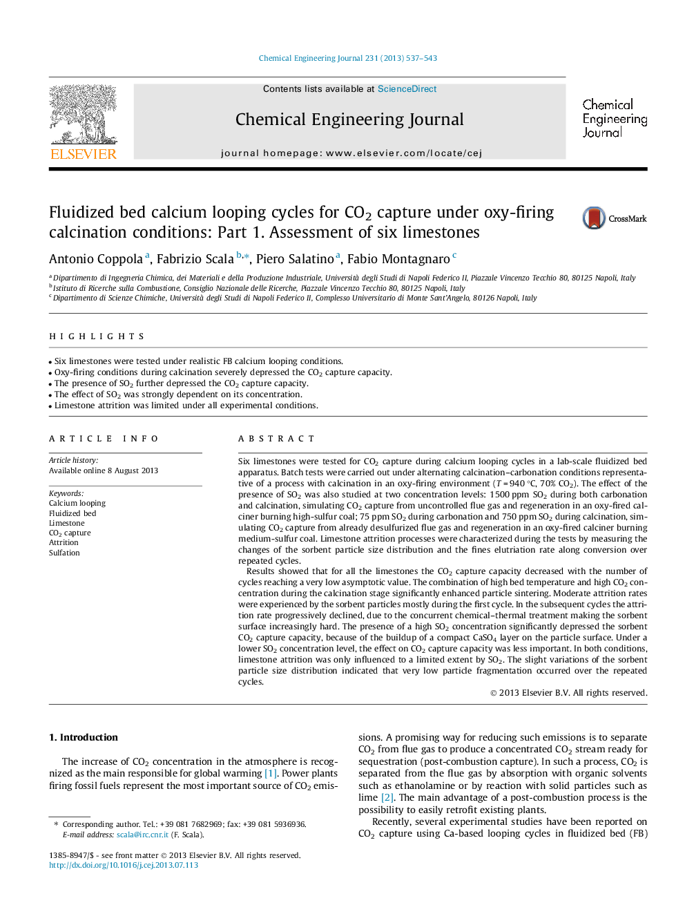 Fluidized bed calcium looping cycles for CO2 capture under oxy-firing calcination conditions: Part 1. Assessment of six limestones