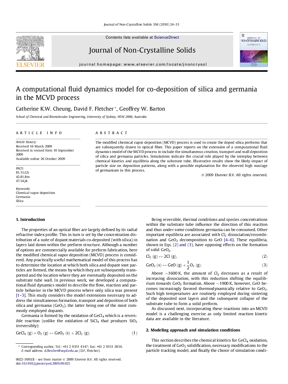 A computational fluid dynamics model for co-deposition of silica and germania in the MCVD process