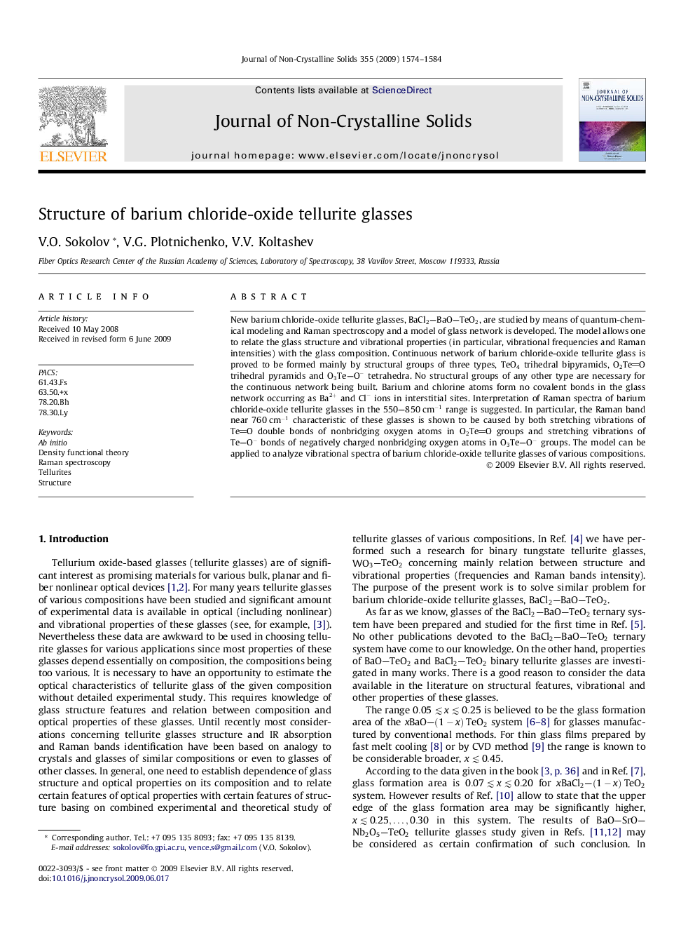Structure of barium chloride-oxide tellurite glasses