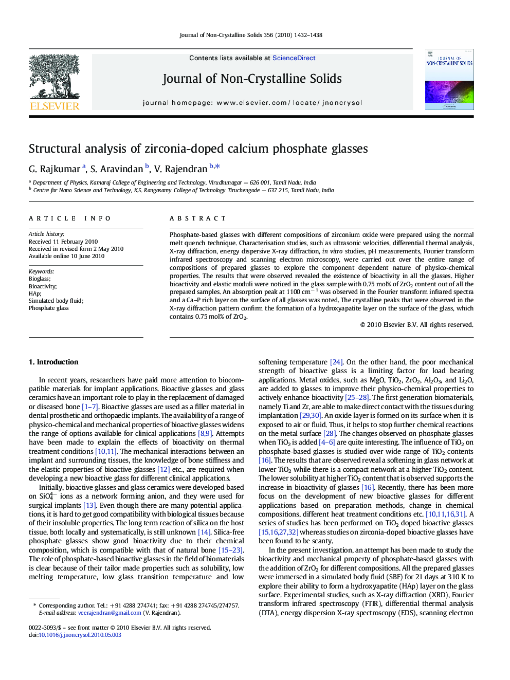 Structural analysis of zirconia-doped calcium phosphate glasses