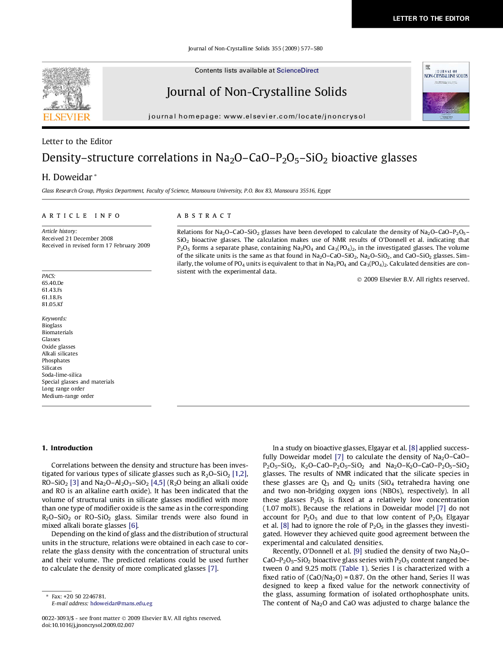 Density–structure correlations in Na2O–CaO–P2O5–SiO2 bioactive glasses