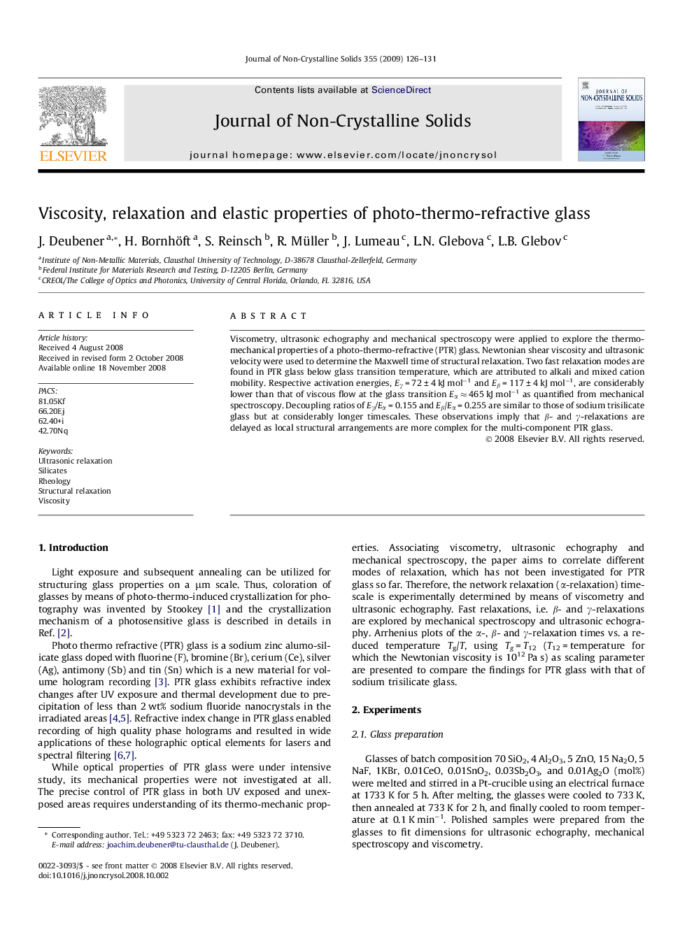 Viscosity, relaxation and elastic properties of photo-thermo-refractive glass