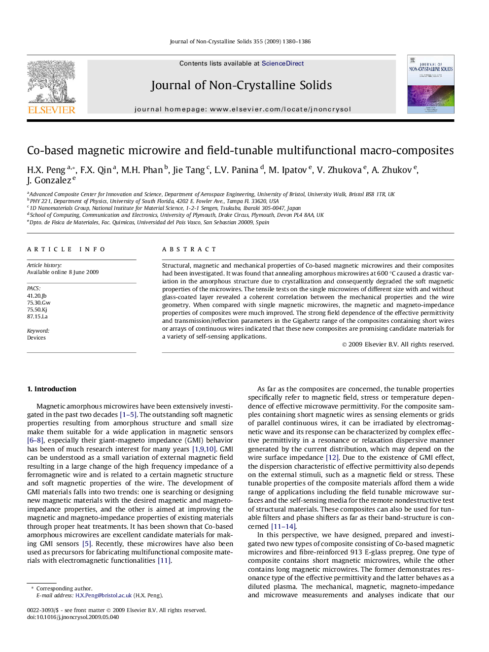 Co-based magnetic microwire and field-tunable multifunctional macro-composites