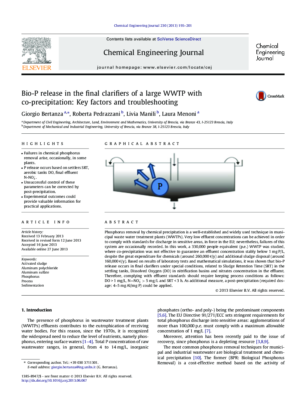 Bio-P release in the final clarifiers of a large WWTP with co-precipitation: Key factors and troubleshooting