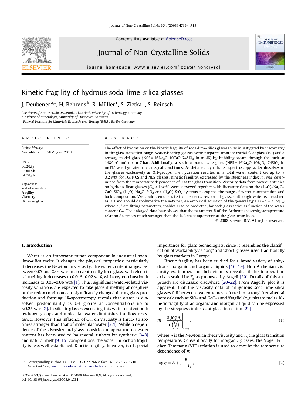 Kinetic fragility of hydrous soda-lime-silica glasses