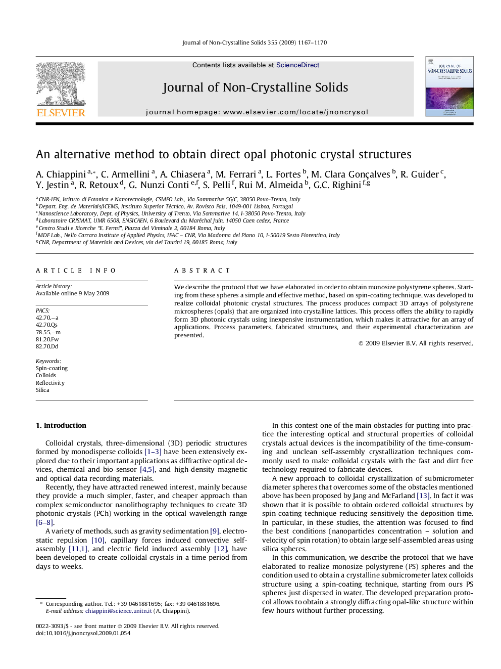 An alternative method to obtain direct opal photonic crystal structures