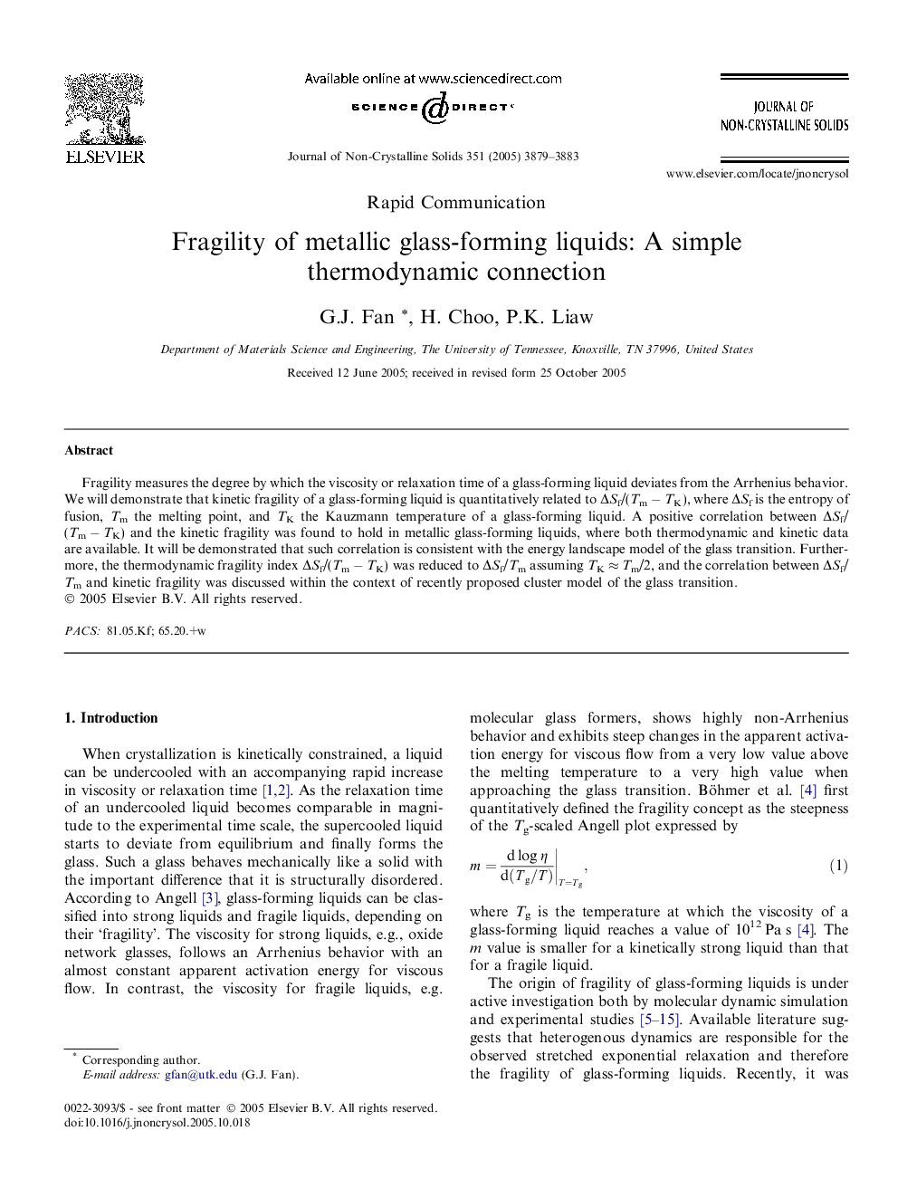 Fragility of metallic glass-forming liquids: A simple thermodynamic connection