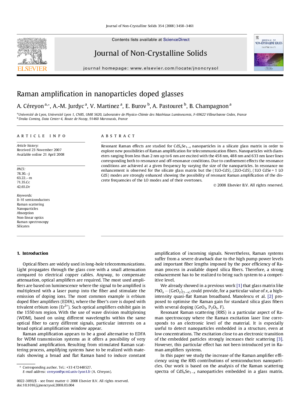 Raman amplification in nanoparticles doped glasses