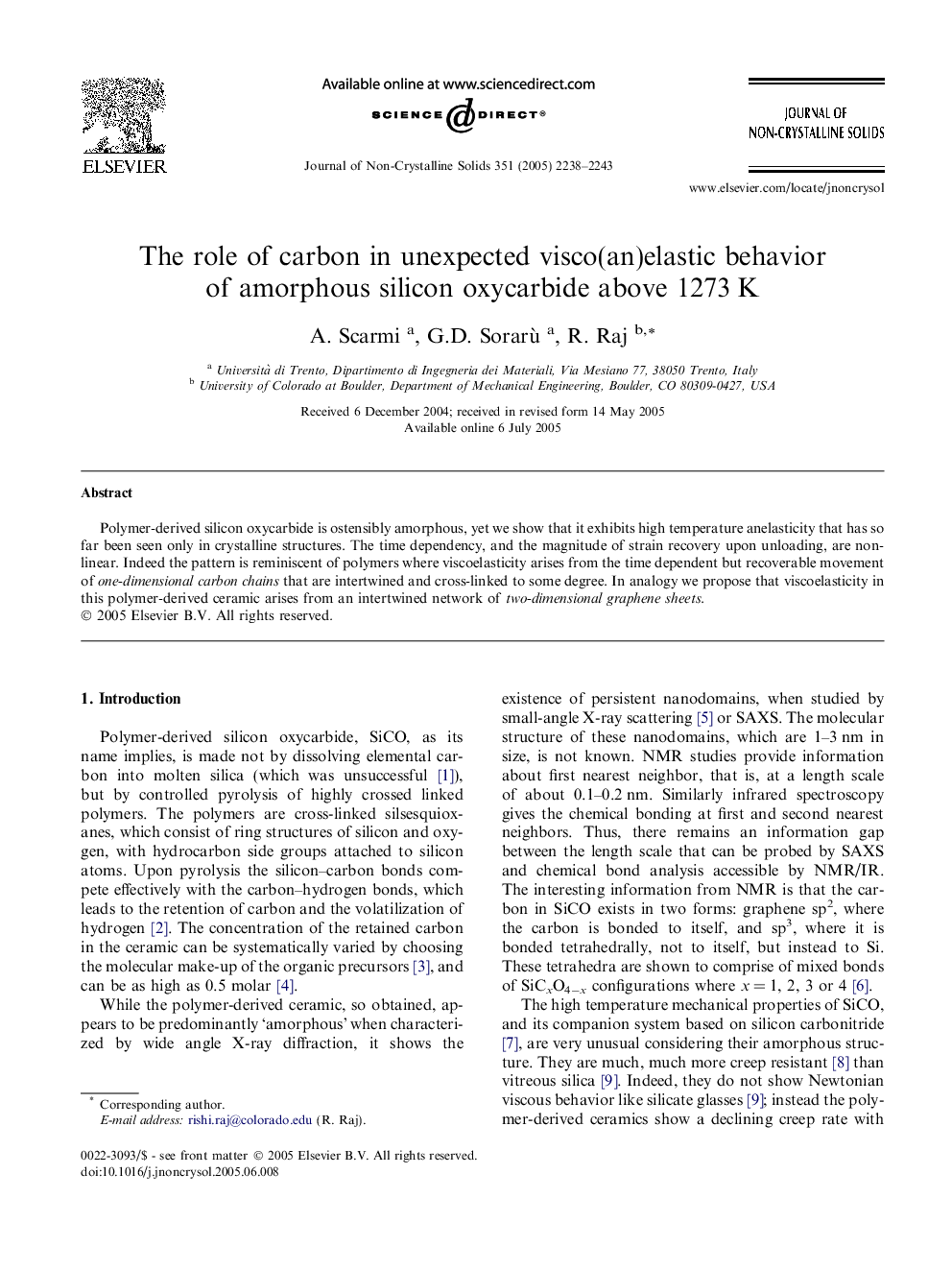 The role of carbon in unexpected visco(an)elastic behavior of amorphous silicon oxycarbide above 1273 K