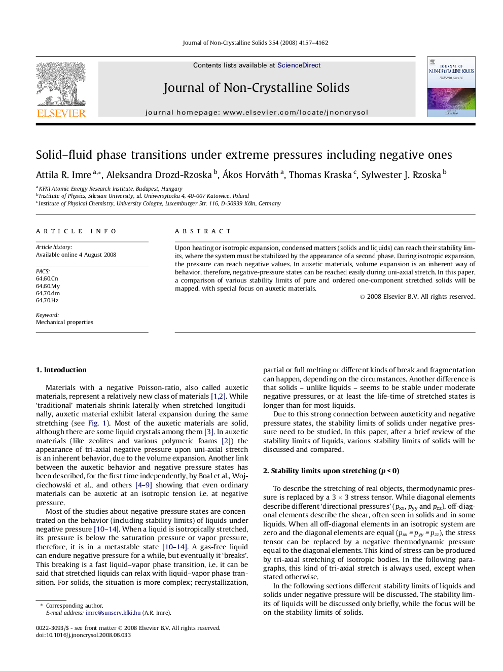 Solid–fluid phase transitions under extreme pressures including negative ones