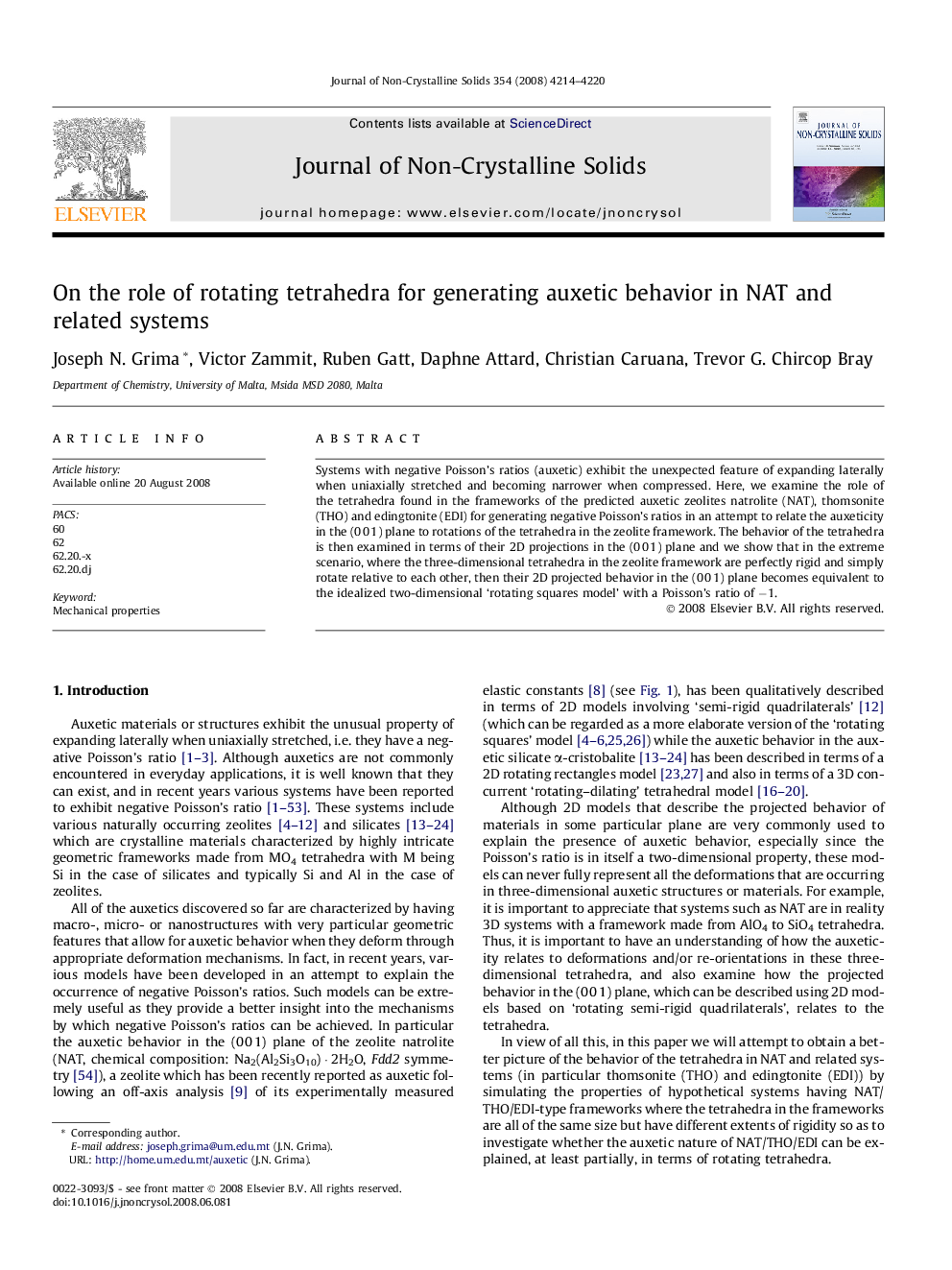On the role of rotating tetrahedra for generating auxetic behavior in NAT and related systems