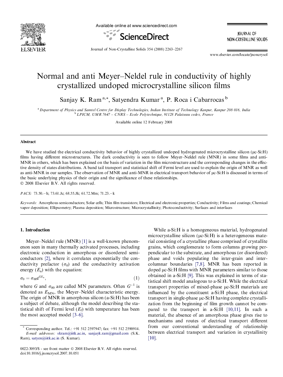 Normal and anti Meyer–Neldel rule in conductivity of highly crystallized undoped microcrystalline silicon films