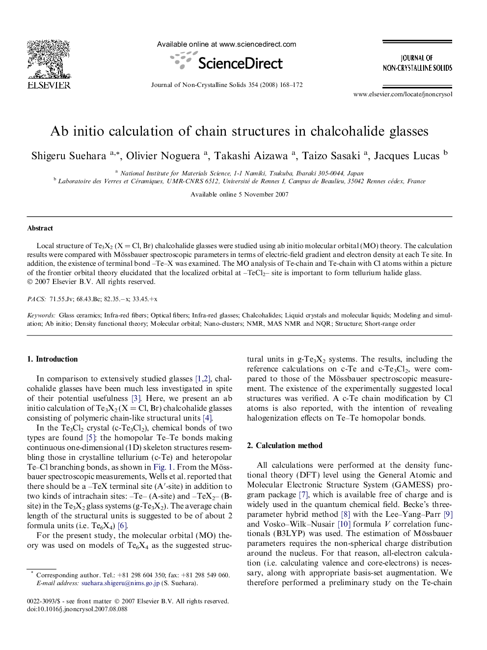 Ab initio calculation of chain structures in chalcohalide glasses