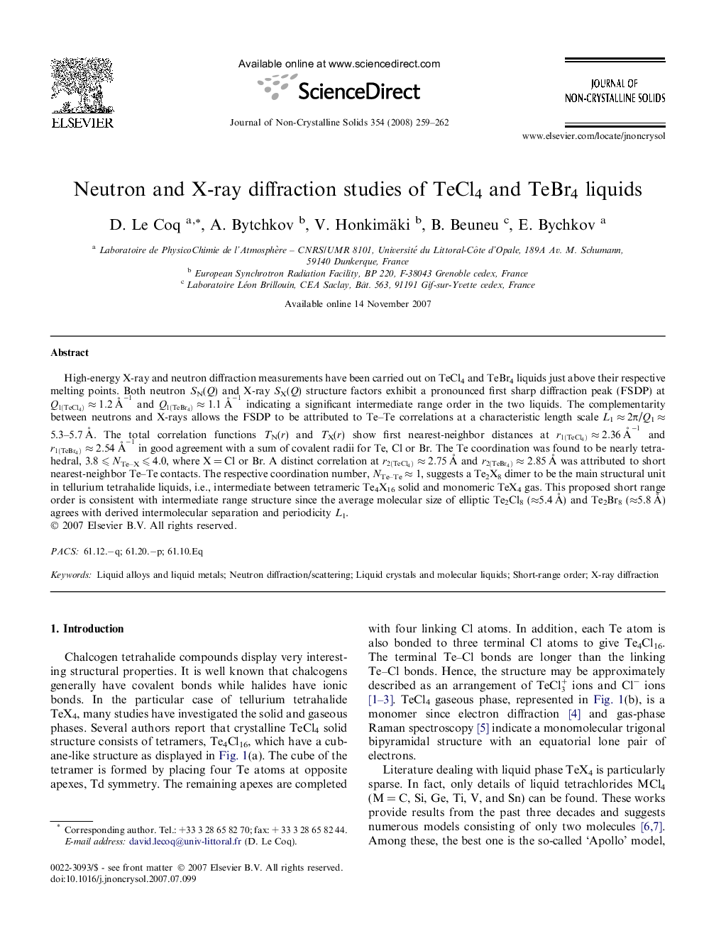 Neutron and X-ray diffraction studies of TeCl4 and TeBr4 liquids