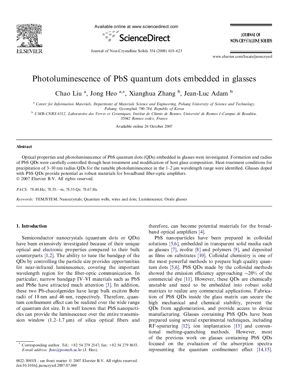 Photoluminescence of PbS quantum dots embedded in glasses