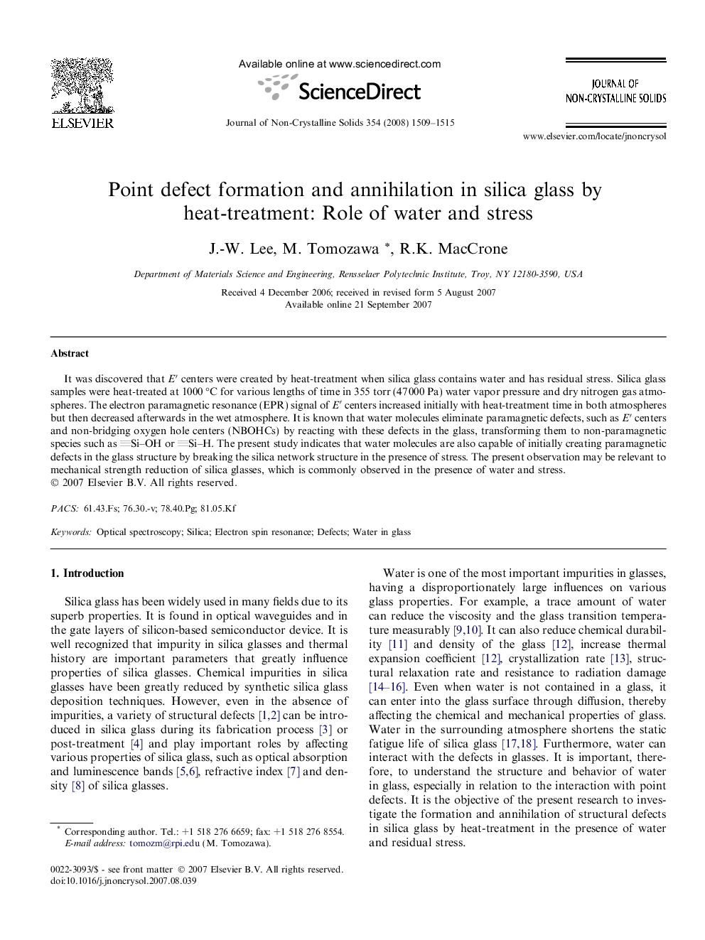 Point defect formation and annihilation in silica glass by heat-treatment: Role of water and stress