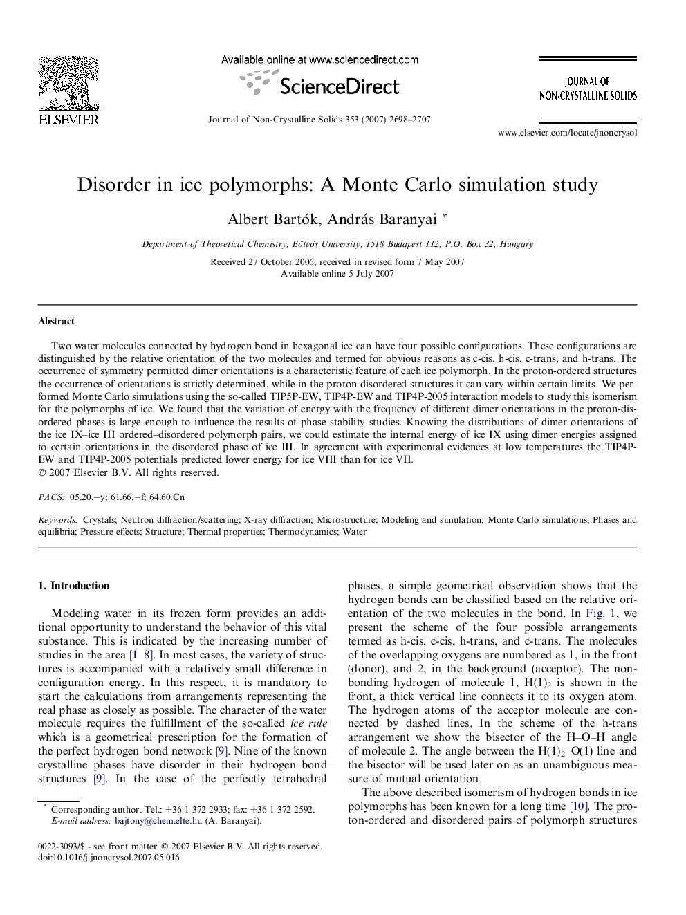 Disorder in ice polymorphs: A Monte Carlo simulation study