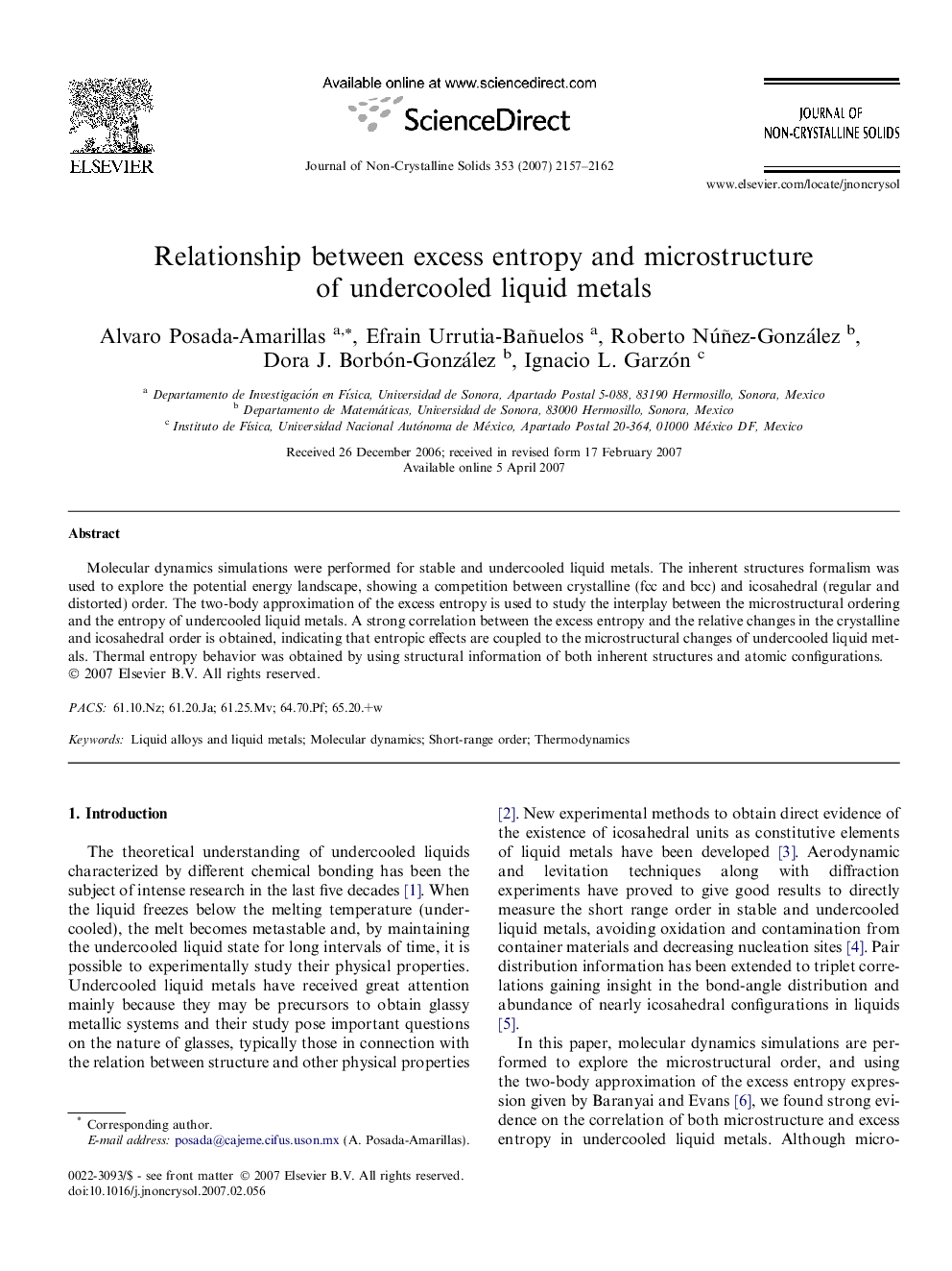 Relationship between excess entropy and microstructure of undercooled liquid metals