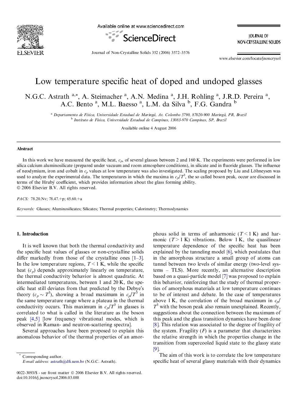 Low temperature specific heat of doped and undoped glasses