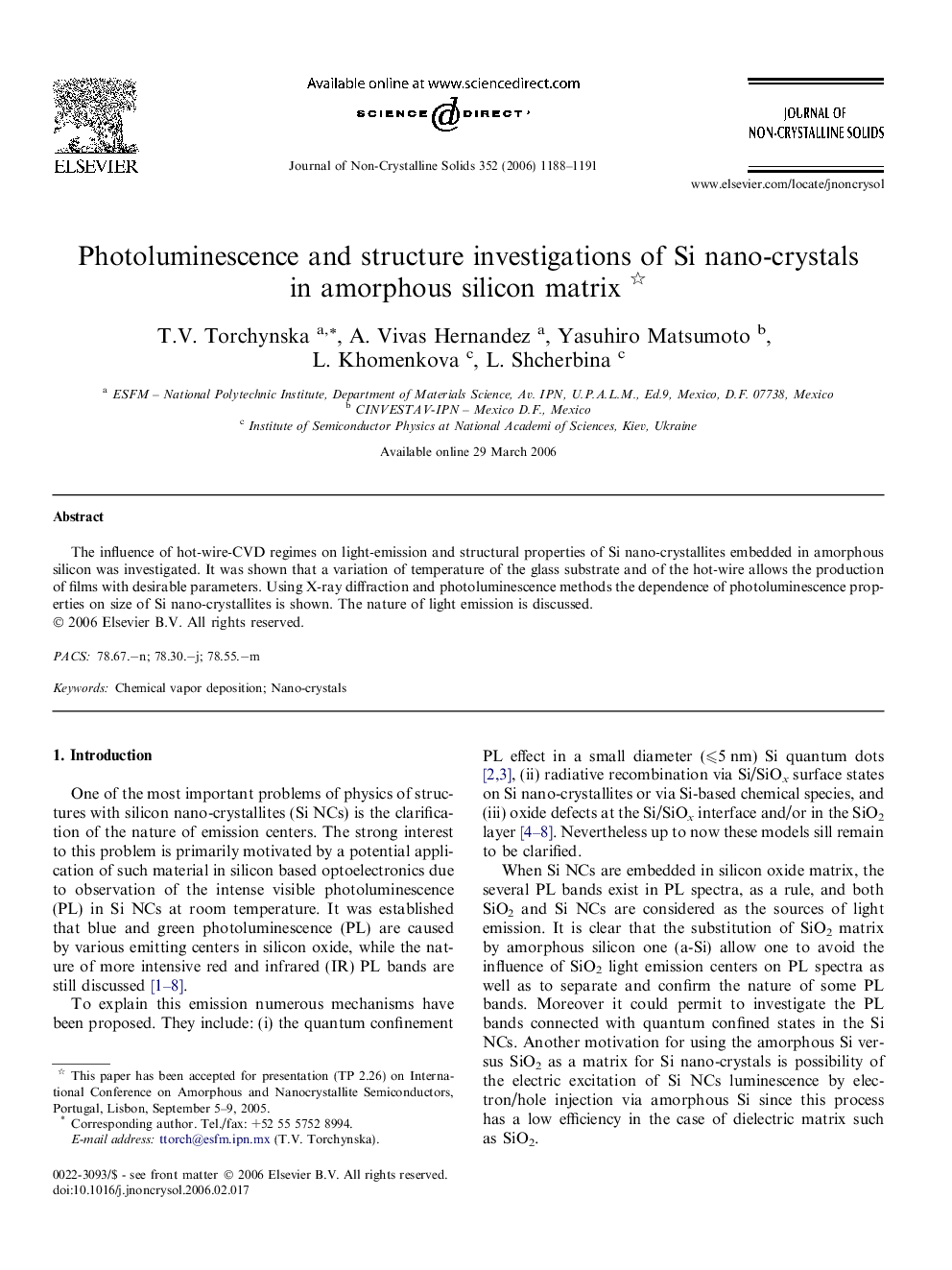 Photoluminescence and structure investigations of Si nano-crystals in amorphous silicon matrix 