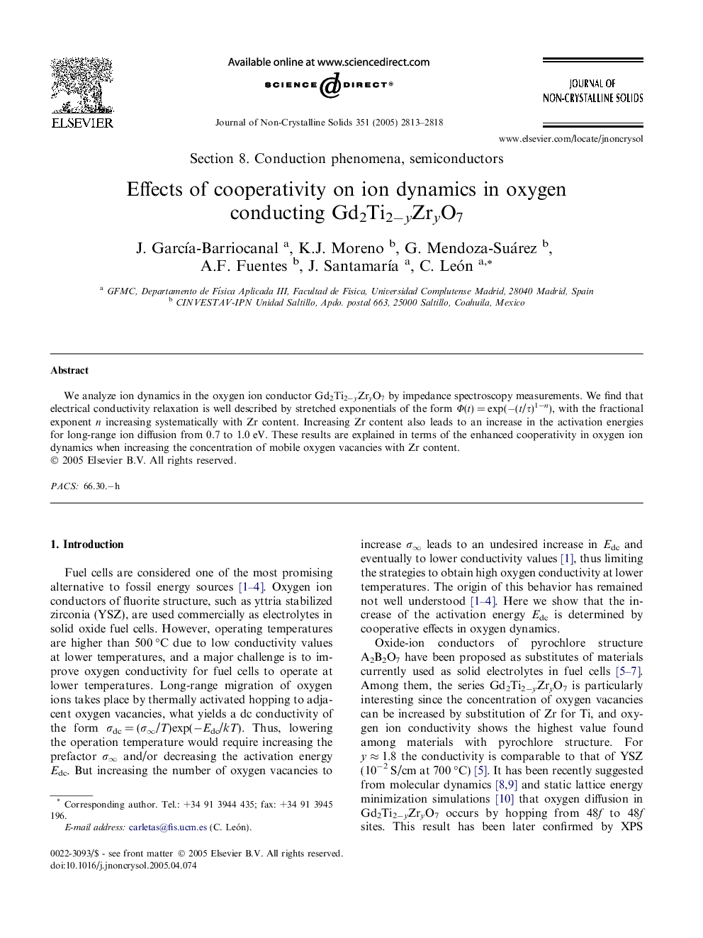 Effects of cooperativity on ion dynamics in oxygen conducting Gd2Ti2âyZryO7