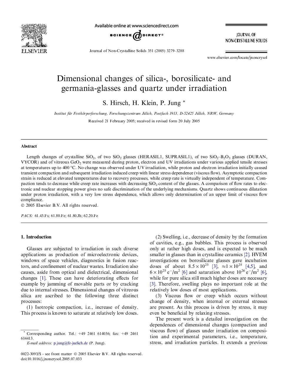 Dimensional changes of silica-, borosilicate- and germania-glasses and quartz under irradiation