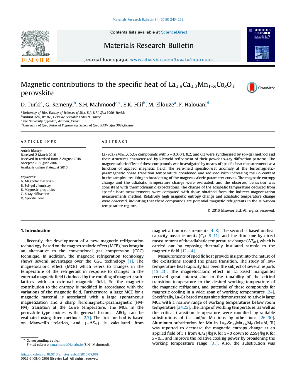 Magnetic contributions to the specific heat of La0.8Ca0.2Mn1-xCoxO3 perovskite