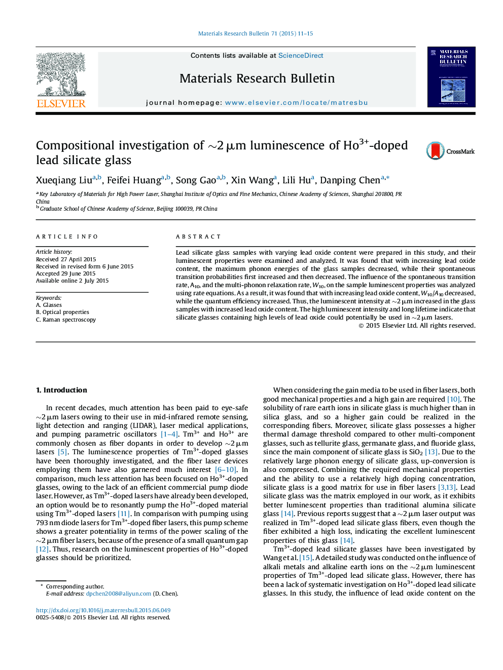 Compositional investigation of ∼2 μm luminescence of Ho3+-doped lead silicate glass