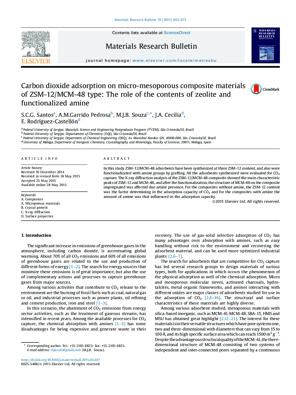 Carbon dioxide adsorption on micro-mesoporous composite materials of ZSM-12/MCM-48 type: The role of the contents of zeolite and functionalized amine