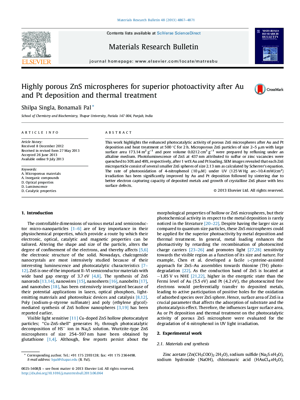 Highly porous ZnS microspheres for superior photoactivity after Au and Pt deposition and thermal treatment