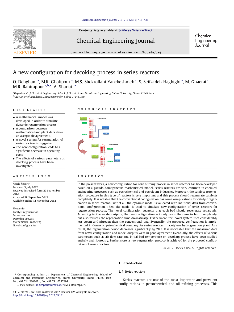 A new configuration for decoking process in series reactors