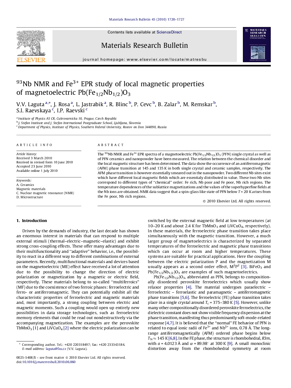 93Nb NMR and Fe3+ EPR study of local magnetic properties of magnetoelectric Pb(Fe1/2Nb1/2)O3