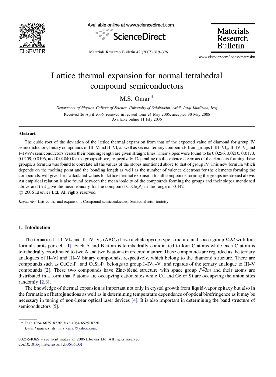 Lattice thermal expansion for normal tetrahedral compound semiconductors