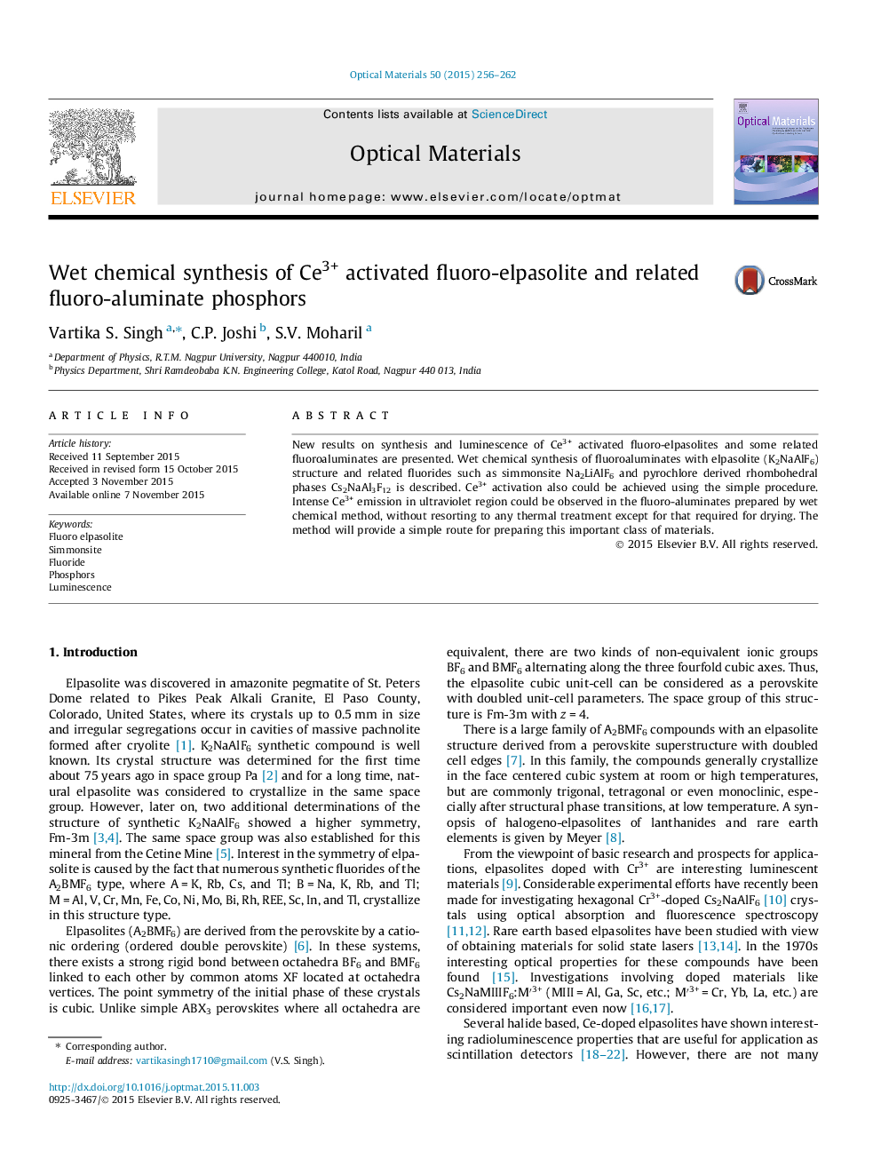 Wet chemical synthesis of Ce3+ activated fluoro-elpasolite and related fluoro-aluminate phosphors