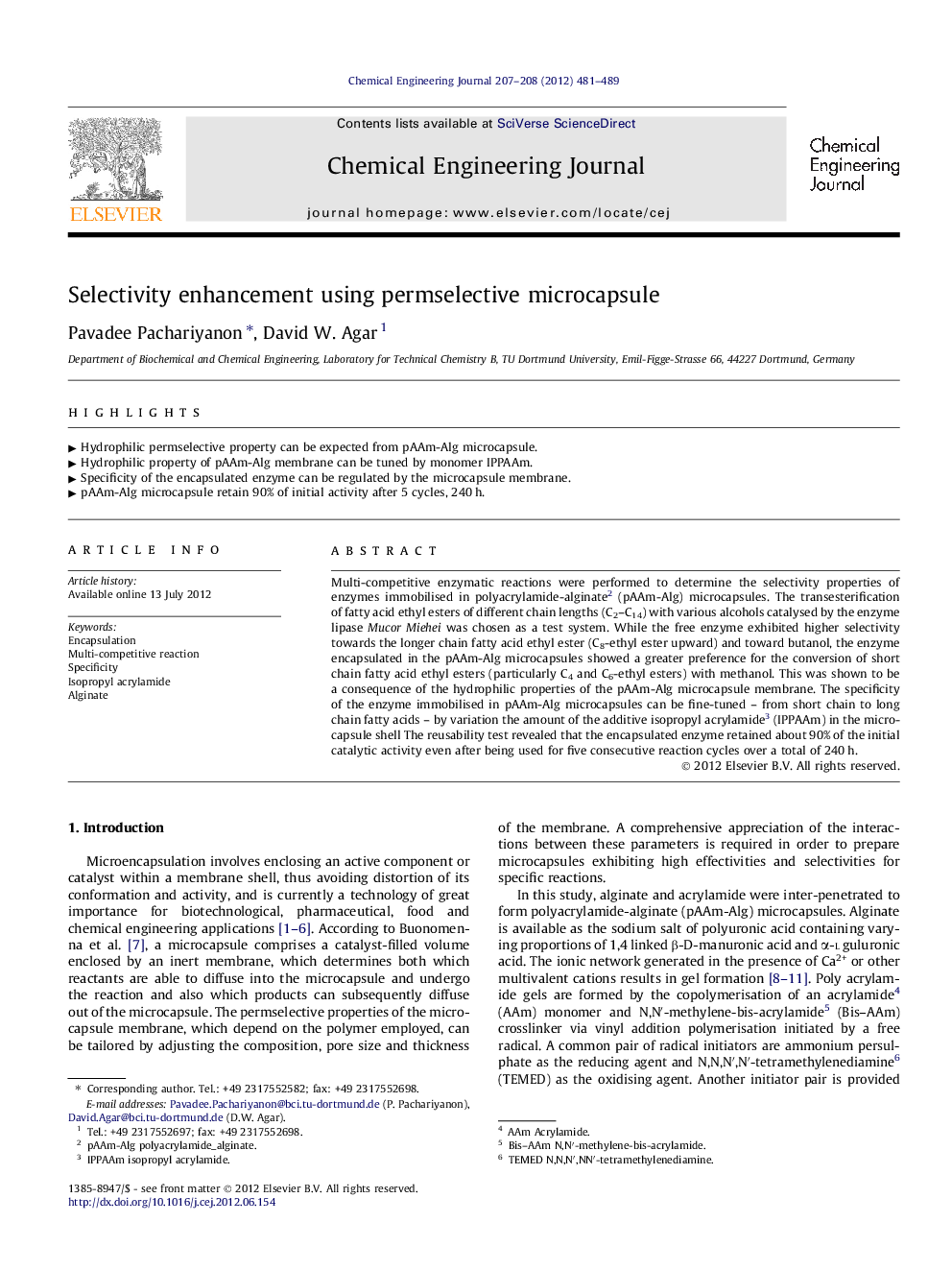 Selectivity enhancement using permselective microcapsule