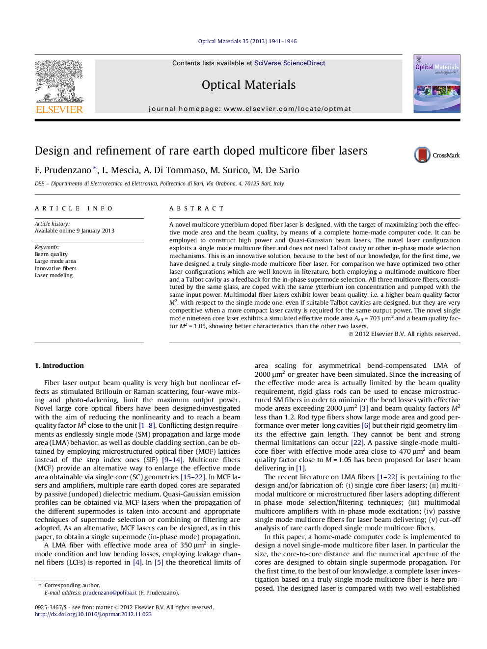 Design and refinement of rare earth doped multicore fiber lasers