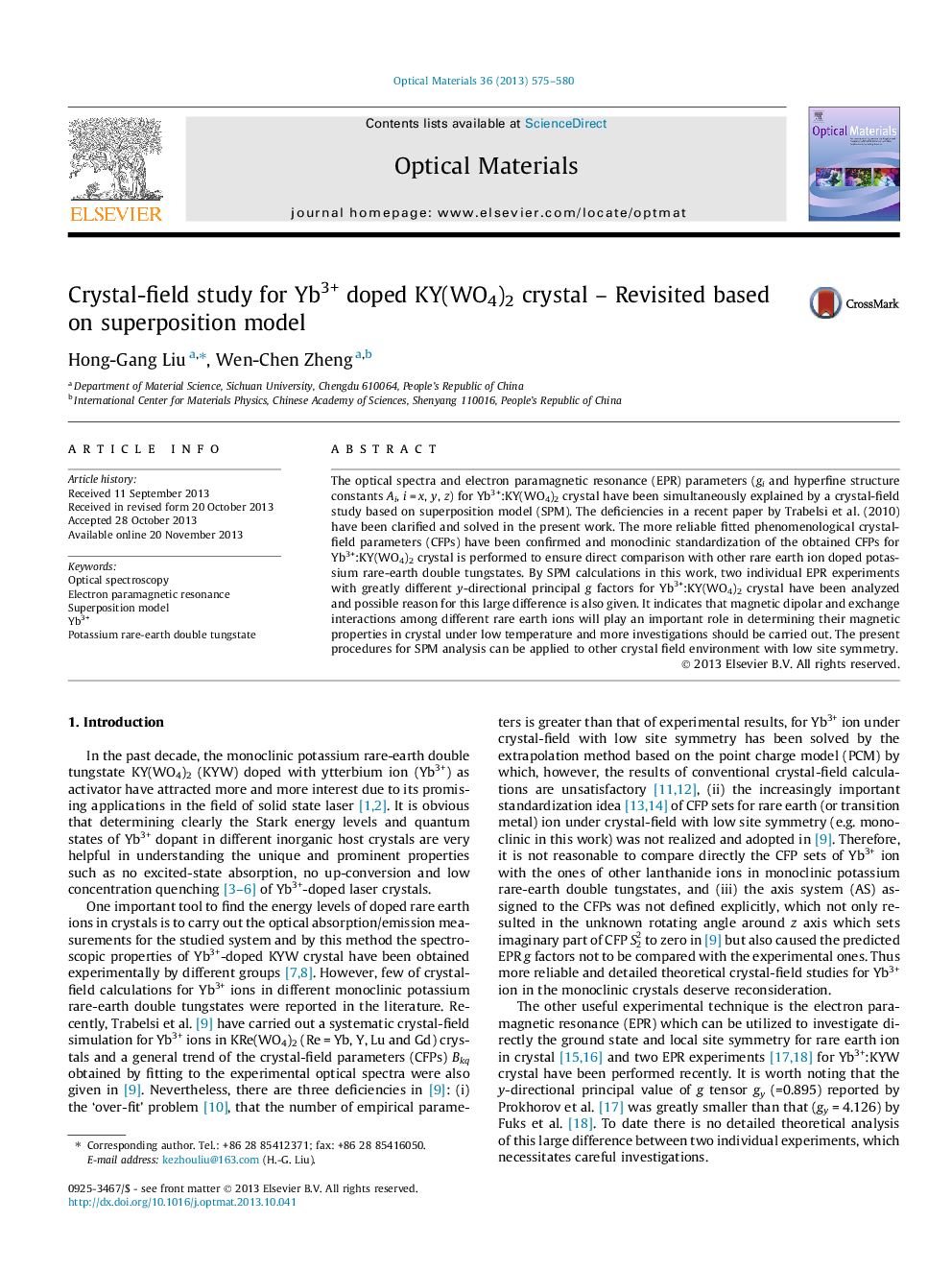 Crystal-field study for Yb3+ doped KY(WO4)2 crystal - Revisited based on superposition model