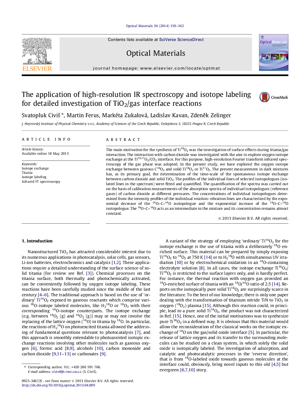 The application of high-resolution IR spectroscopy and isotope labeling for detailed investigation of TiO2/gas interface reactions