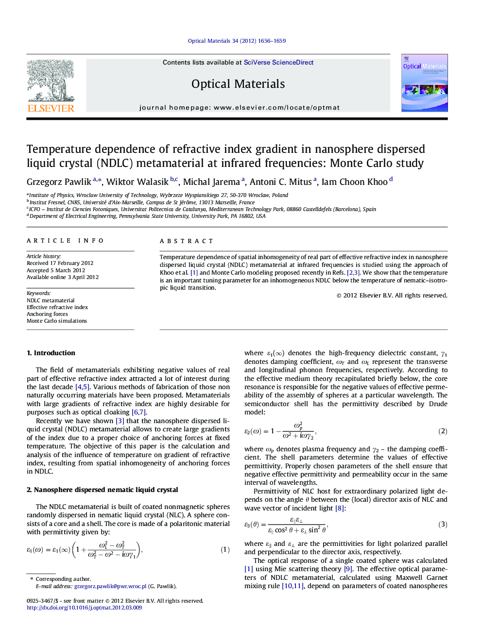 Temperature dependence of refractive index gradient in nanosphere dispersed liquid crystal (NDLC) metamaterial at infrared frequencies: Monte Carlo study