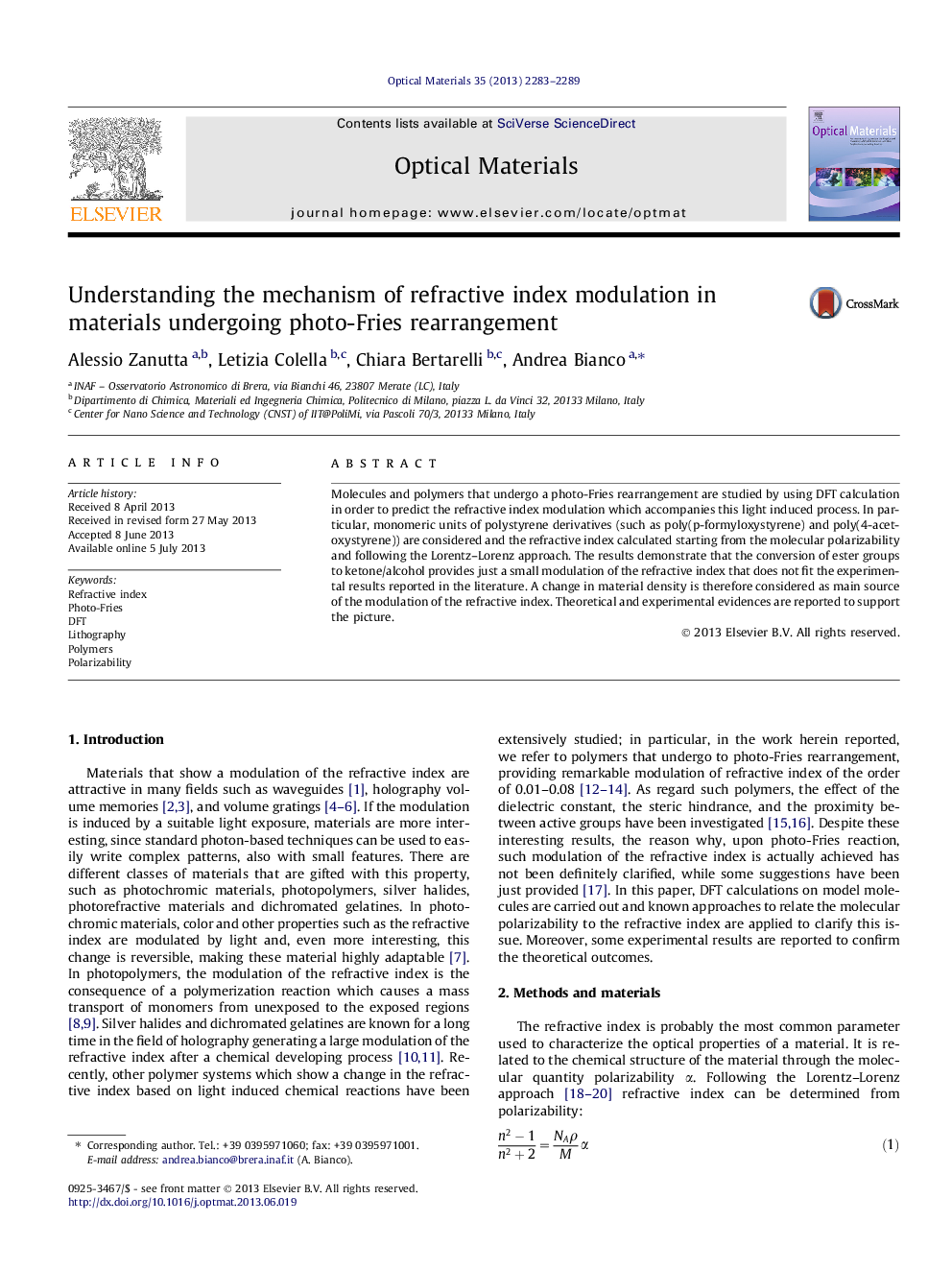 Understanding the mechanism of refractive index modulation in materials undergoing photo-Fries rearrangement