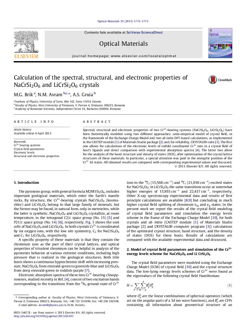 Calculation of the spectral, structural, and electronic properties of NaCrSi2O6 and LiCrSi2O6 crystals