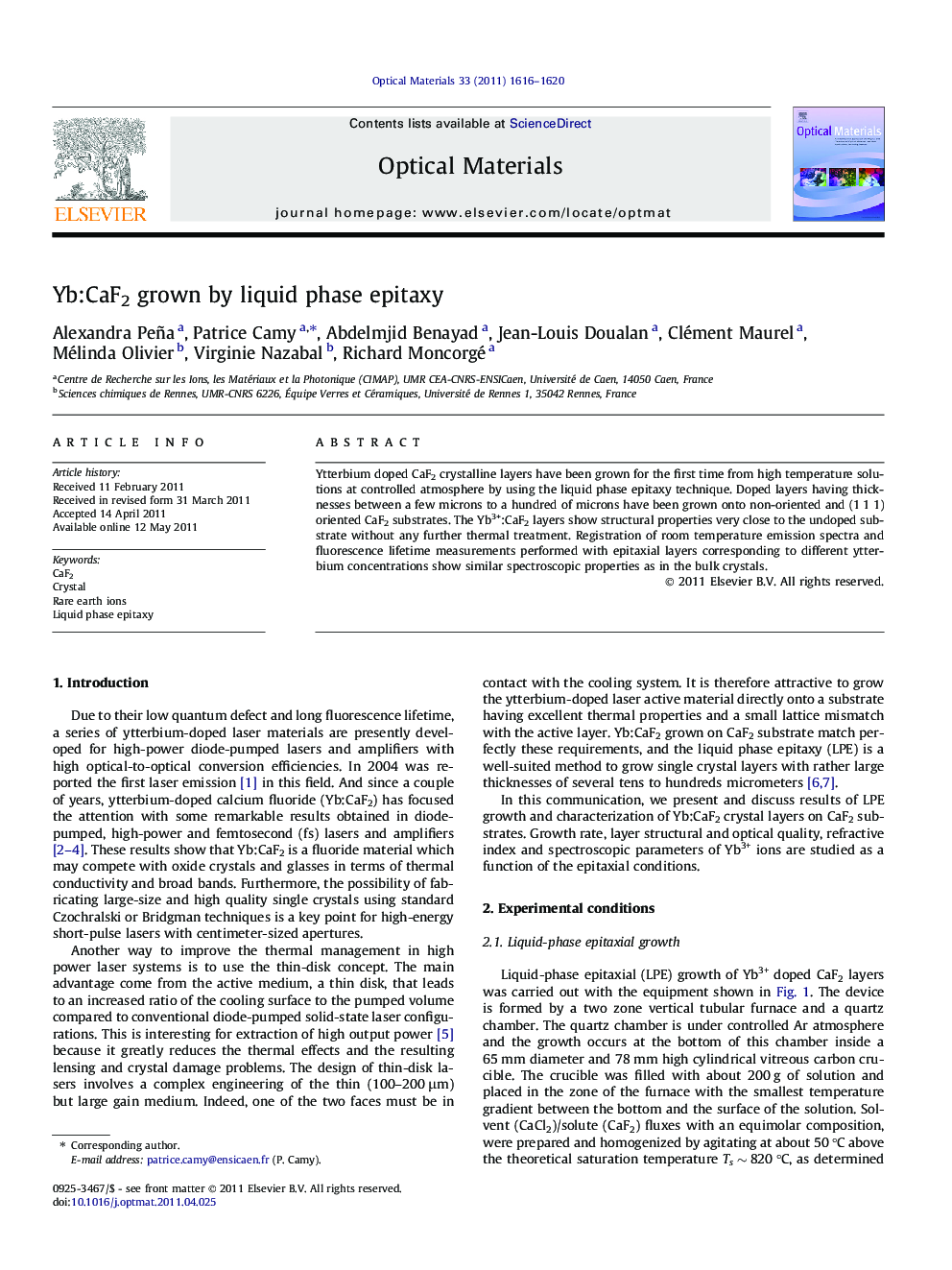 Yb:CaF2 grown by liquid phase epitaxy