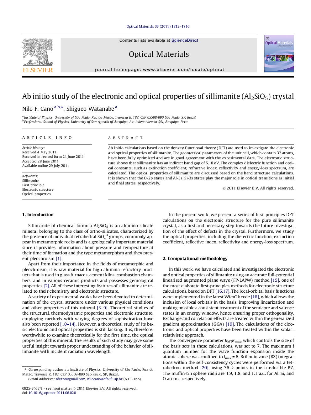 Ab initio study of the electronic and optical properties of sillimanite (Al2SiO5) crystal