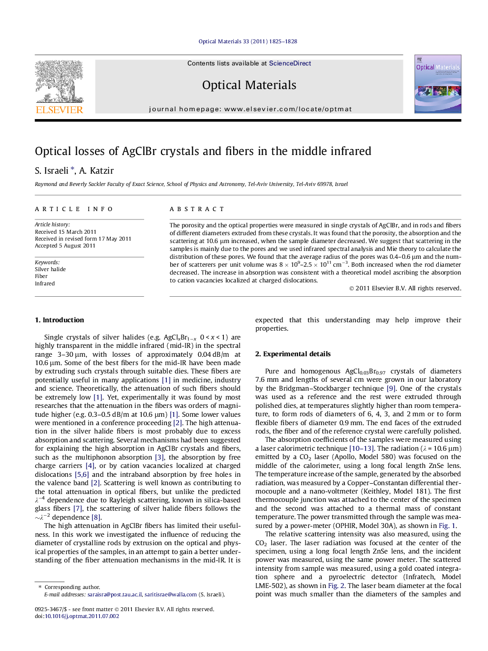 Optical losses of AgClBr crystals and fibers in the middle infrared