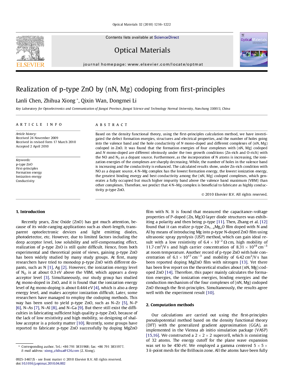 Realization of p-type ZnO by (nN, Mg) codoping from first-principles