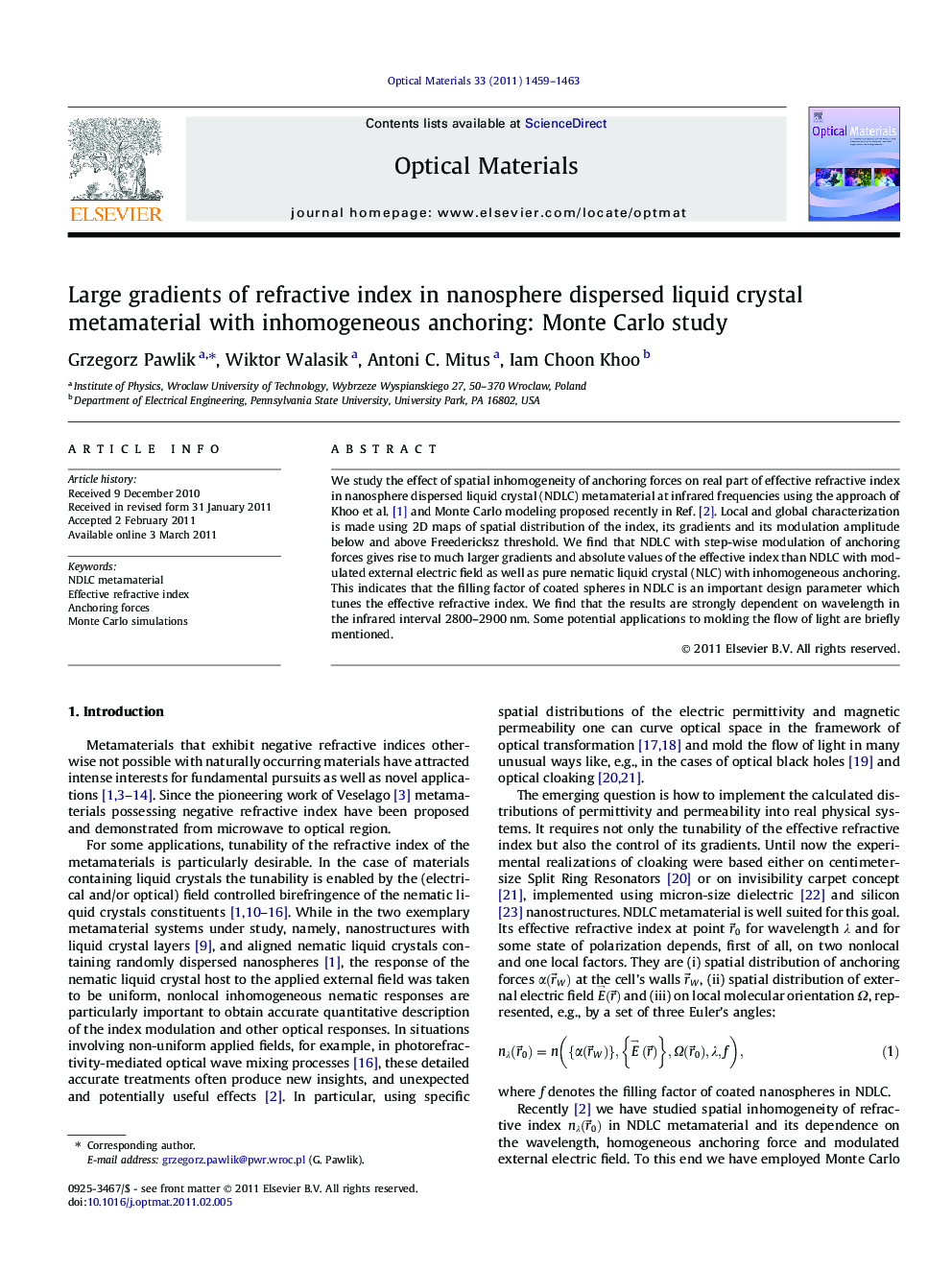 Large gradients of refractive index in nanosphere dispersed liquid crystal metamaterial with inhomogeneous anchoring: Monte Carlo study