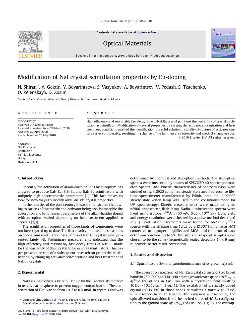 Modification of NaI crystal scintillation properties by Eu-doping