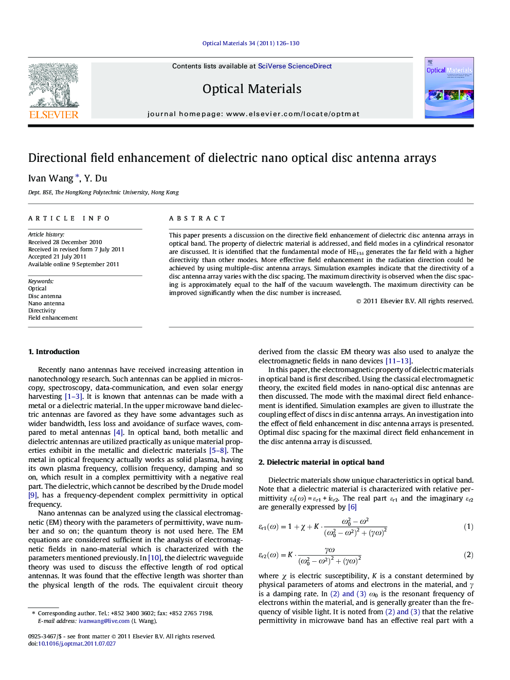 Directional field enhancement of dielectric nano optical disc antenna arrays